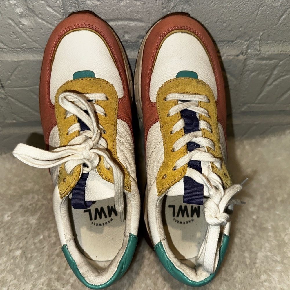 Madewell Kickoff Trainer Sneakers in Colorblock Leather Size 7 - Picture 5 of 12